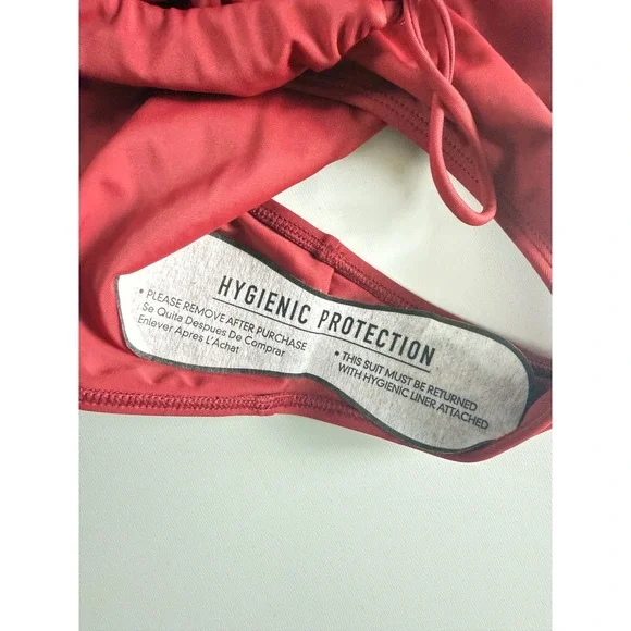 Amor y Besos Eco Red Halter Keyhole One Piece Swimsuit XXS PacSun NEW - Picture 3 of 5